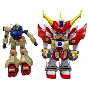 2003 Shining Gundam 5" Bandai SD Superior Defender & 1999 7.5" GP-02 Mobile Suit